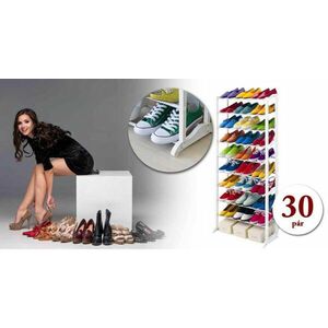 10 soros cipőtároló - fehér kép