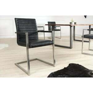 IMPERIAL fekete szék rozsdamentes lábakkal kép