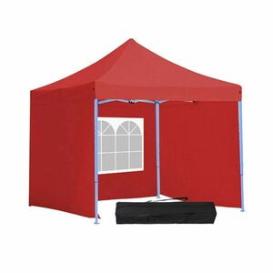 Összecsukható kerti pavilon több típusban-2, 9x2, 9 méteres-piros-pavilon+oldalfal+hordtáska kép