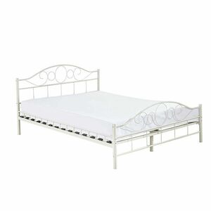 Mimi fém ágykeret ajándék ágyráccsal több méretben és színben-Fehér 140x200cm kép