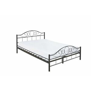 Mimi fém ágykeret ajándék ágyráccsal több méretben és színben-Fekete 140x200cm kép