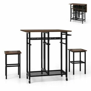 3 részes étkezőasztal szett bortartóval kép