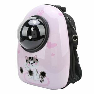 Kisállathordozó hátizsák, rózsaszín cicás kép