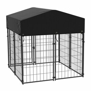 Kültéri fém kutyakennel UV álló szövettetővel kép