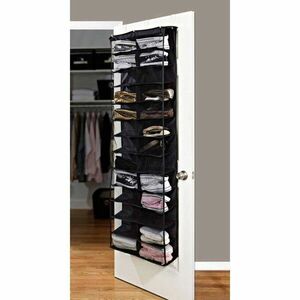 Ajtóra szerelhető cipőtároló-fekete kép