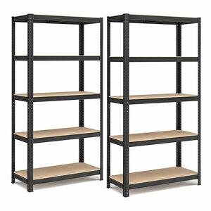 5-szintes acél polcrendszer, 2db, fekete kép
