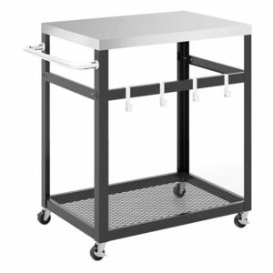 2 szintes rozsdamentes acél grillkocsi kép