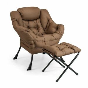 Relax fotel lábtartóval, barna kép