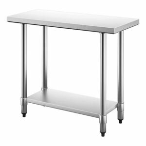 Rozsdamentes acél asztal alsó polccal kép