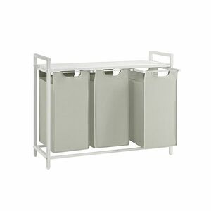 3 rekeszes szennyestartó, törtfehér kép