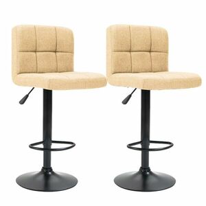 Szövet borítású bárszék, 2 db, bézs kép