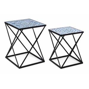 NEAPOLIS kék mintás dohányzóasztal 2 részes V1 kép