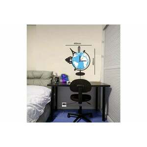 STICKER CLOCK kék és fehér műanyag falmatrica kép