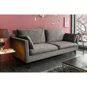 FAMOUS szürke bársony kanapé kép