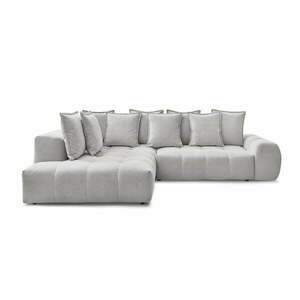 Világosszürke zsenília kinyitható-tárolóhelyes sarokkanapé (bal oldali-L alakú) Everest – Bobochic Paris kép