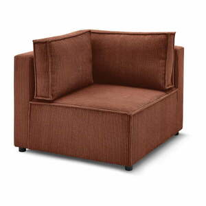 Téglavörös kordbársony kanapé modul (variálható sarok) Nihad modular – Bobochic Paris kép