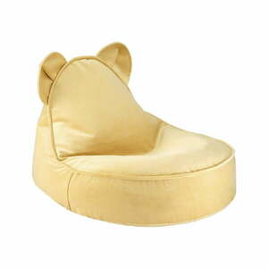 Sárga bársony gyerek babzsákfotel Bear – Wigiwama kép