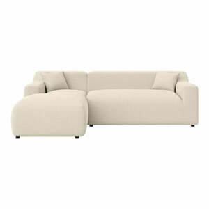 Bézs-krémszínű kordbársony sarokkanapé (bal oldali-heverő résszel) Martin – Ropez kép