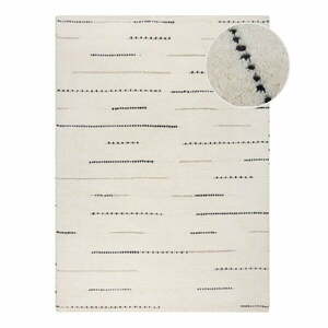 Krémszínű kézi szövésű gyapjú szőnyeg 160x230 cm Dottie Linear – Flair Rugs kép