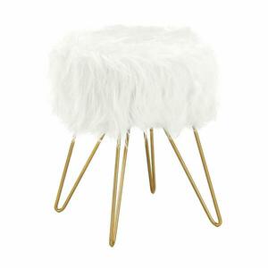 JAMINA fehér műbőr puff kép