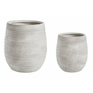 GRAFFITI II fehér 2 darabos kerek virágcserép szett kép