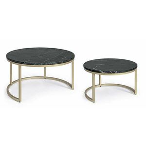 PRESCOTT III fekete márvány dohányzóasztal 75cm kép