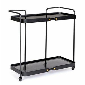 ZEINA fekete acél tálalókocsi kép