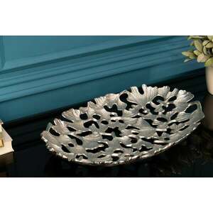 GINKGO ezüst alumínium dísztál 40x26 cm kép