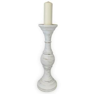 KOLOM fehér faragott gyertya L kép