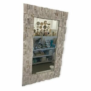 MENDOYO fehér fakeretes tükör 60x100 cm kép