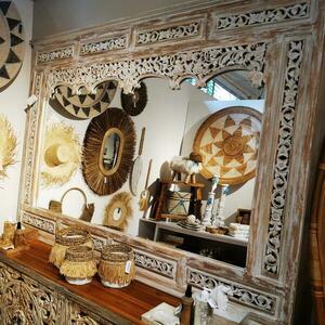 MENGWI teakfa tükör 200x145 cm kép