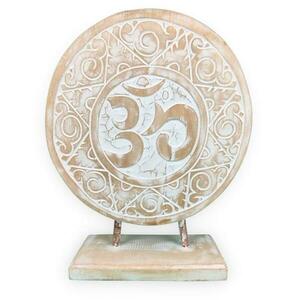 OM fehér faragott asztali dísz kép