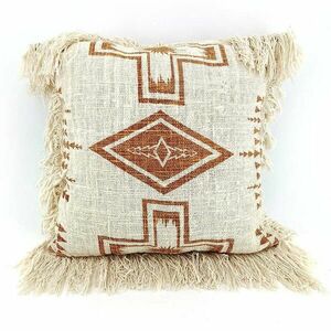 SIDEMEN fehér rojtos díszpárna 50x50cm kép