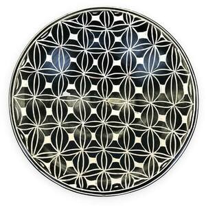 YEH LEH fekete kerámia tál kép