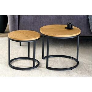 ELEGANCE barna fa kétrészes dohányzóasztal 45cm kép