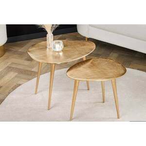 ELEMENTS 2 részes arany alumínium dohányzóasztal kép