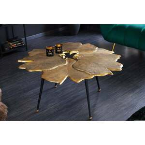 GINKGO LEAFS arany alumínium dohányzóasztal 95cm kép