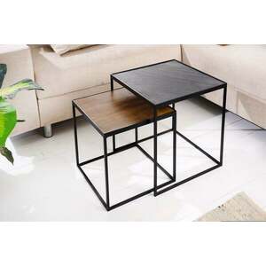 FIRE & EARTH 2 részes barna mangófa dohányzóasztal kép