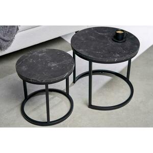 ELEGANCE fekete márvány kétrészes dohányzóasztal 45cm kép