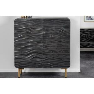 LAGOON fekete mangófa tálalószekrény 120cm kép