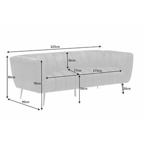 NOBLESSE szürke szövet kanapé 225cm kép