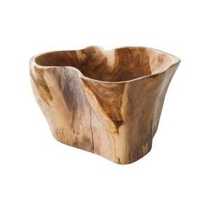 FLOWERS teakfa természetes dekorációs tál kép