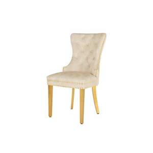 CASTLE bézs bársony szék arany lábak oroszlánfej fogantyúval kép