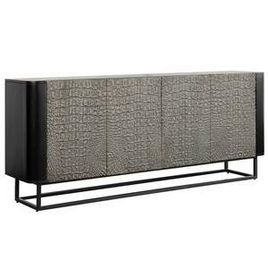 CROCO szürke-fekete mangófa tálalószekrény 3 ajtós kép