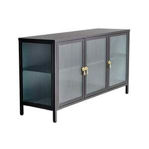 AMSTERDAM fekete üveg vitrin 105cm kép