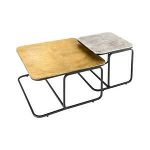 FÉM arany-ezüst-fekete dohányzóasztal szett kép