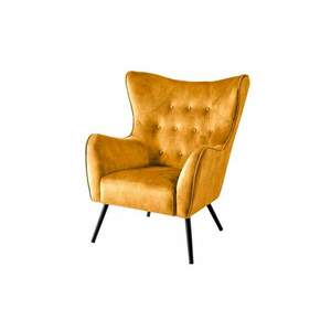 AMSTERDAM mustár bársony fotel kép