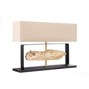 ROUSILIQUE bézs teakfa asztali lámpa kép