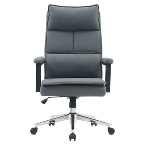 KAHIL szürke ökobőr irodai szék lábtartóval kép