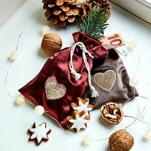 2 bársonyos tasak Szív kép